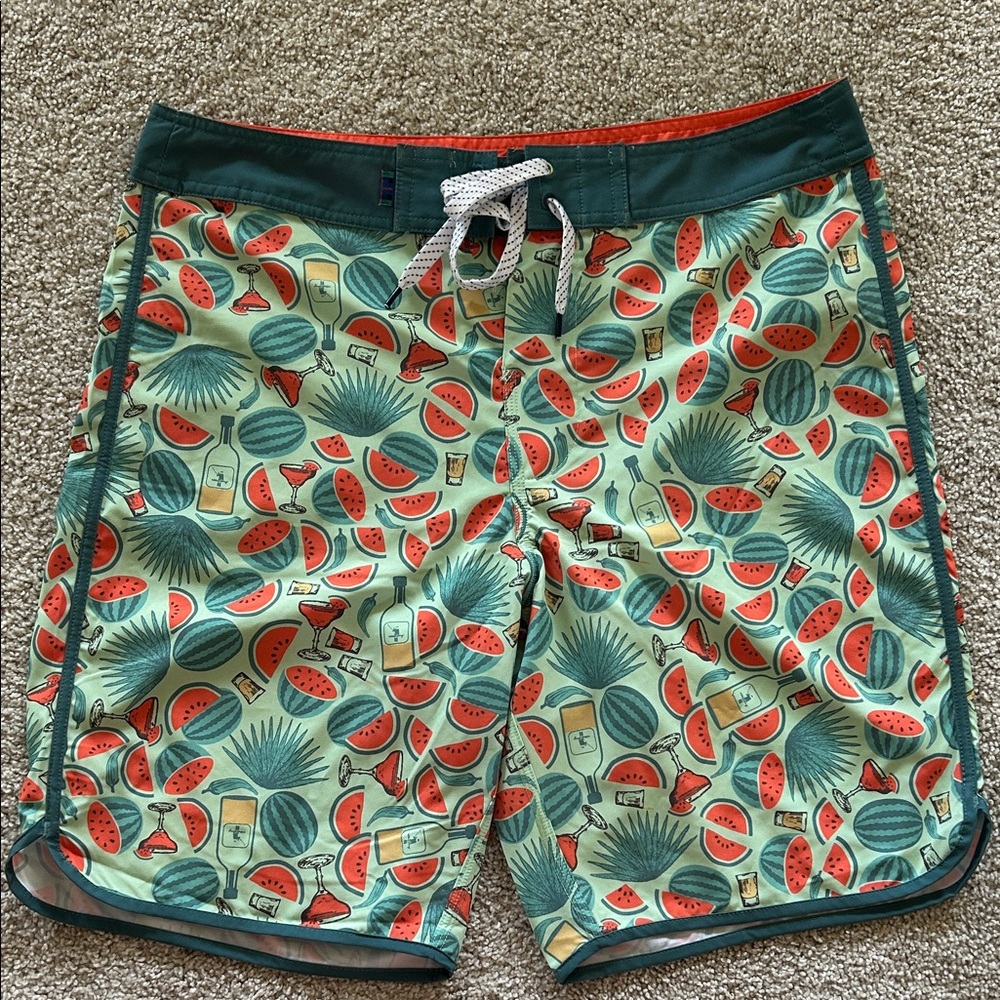 William Murray Golf Watermelon Pattern Swim Shorts